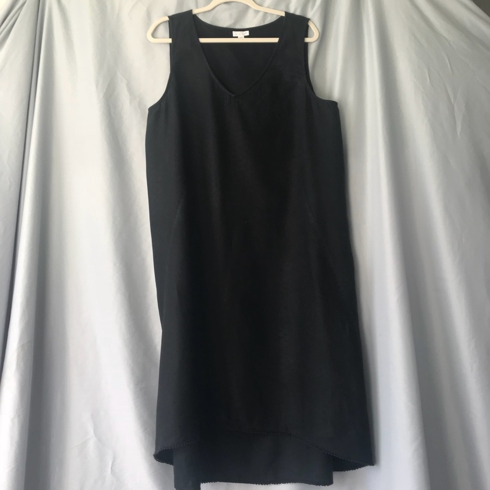 J Jill Black Sleeveless HiLo Love Linen Dress XL